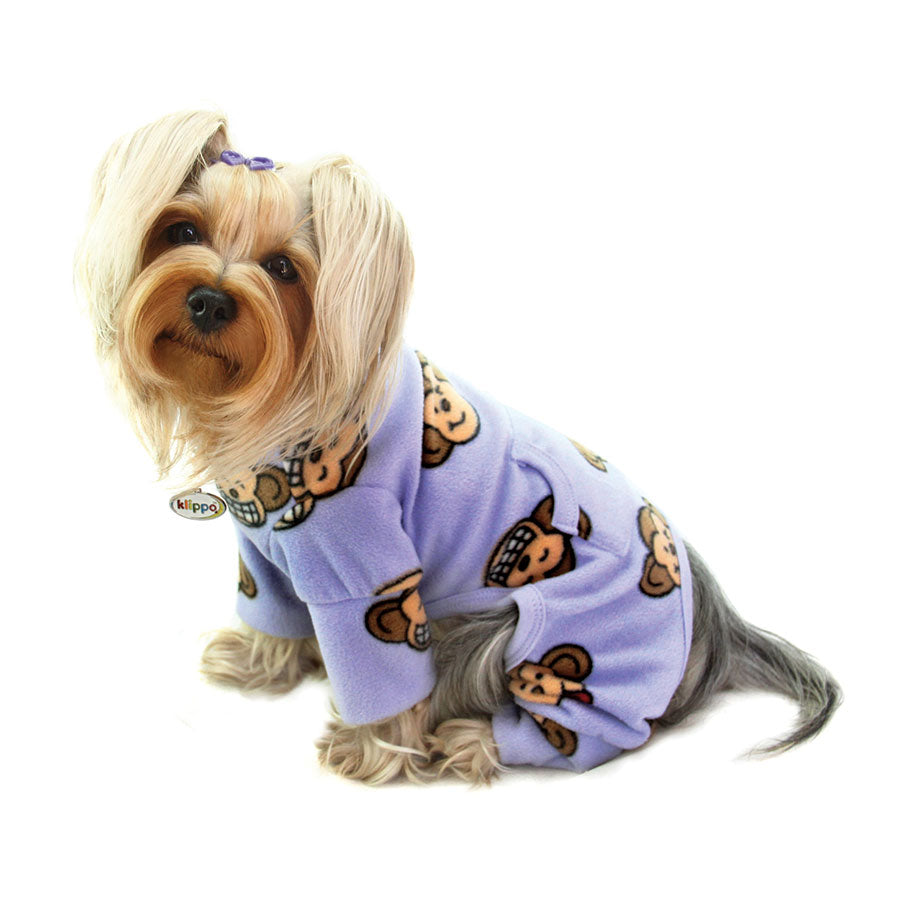 Silly Monkey Fleece Turtleneck Pajamas - Lavender - M