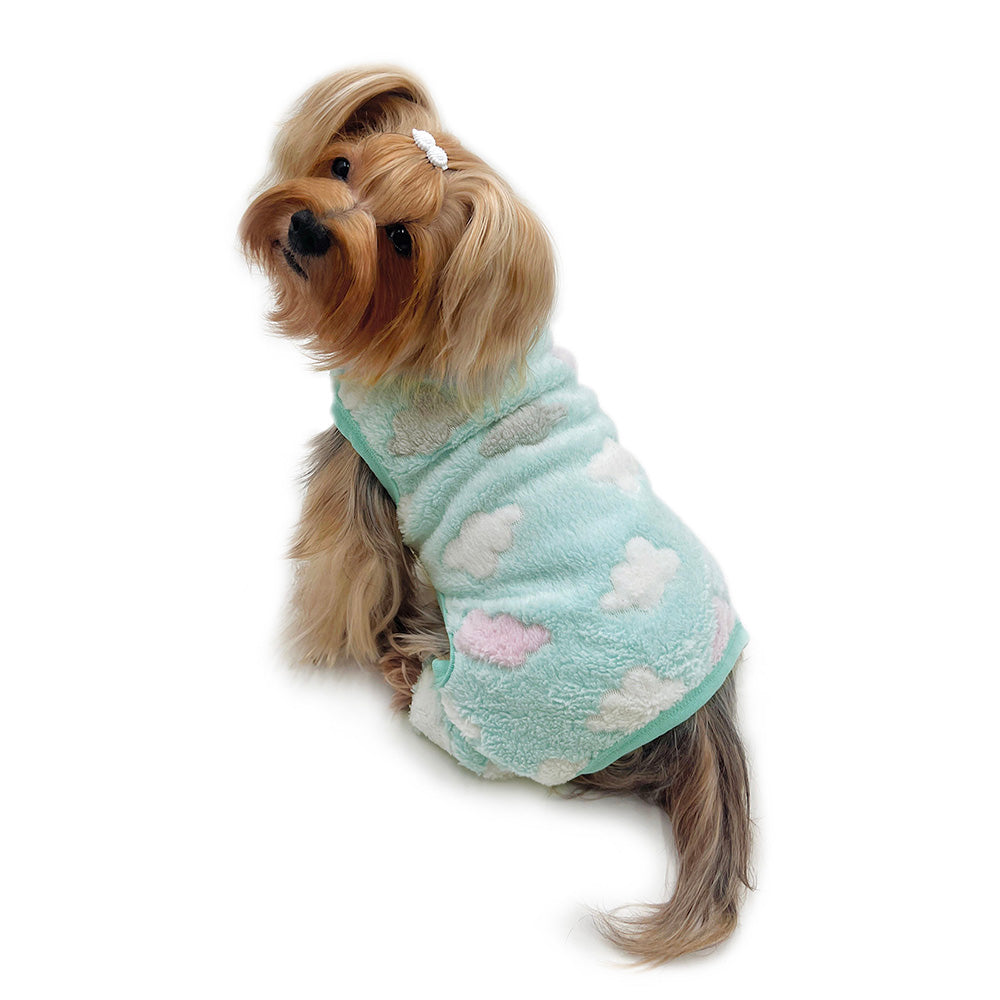 Ultra Plush Fluffy Clouds Front Sleeveless Pajamas - M