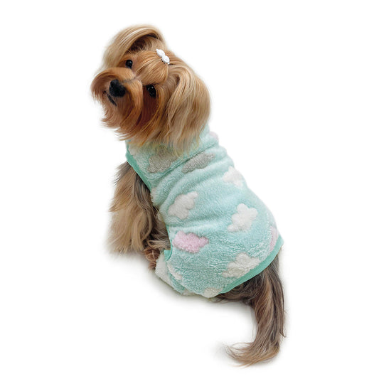 Ultra Plush Fluffy Clouds Front Sleeveless Pajamas - M