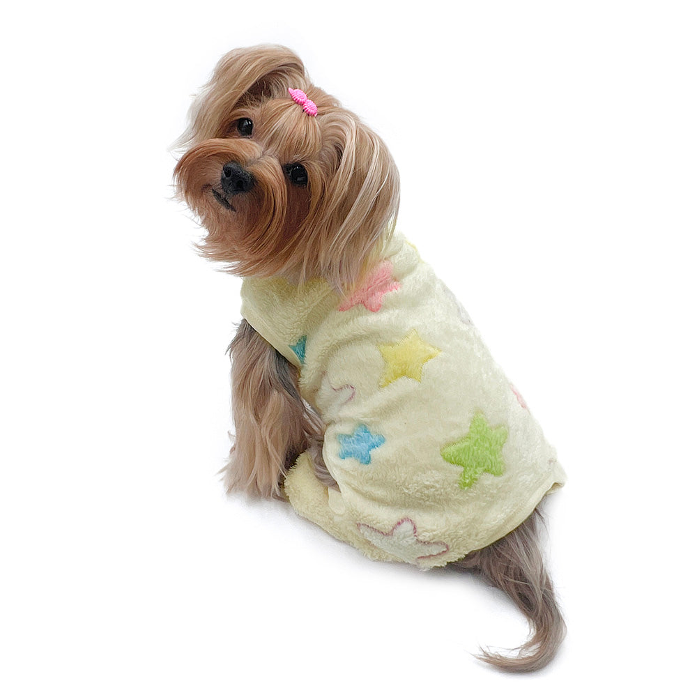 Ultra Plush Colorful Stars Front Sleeveless Pajamas - M