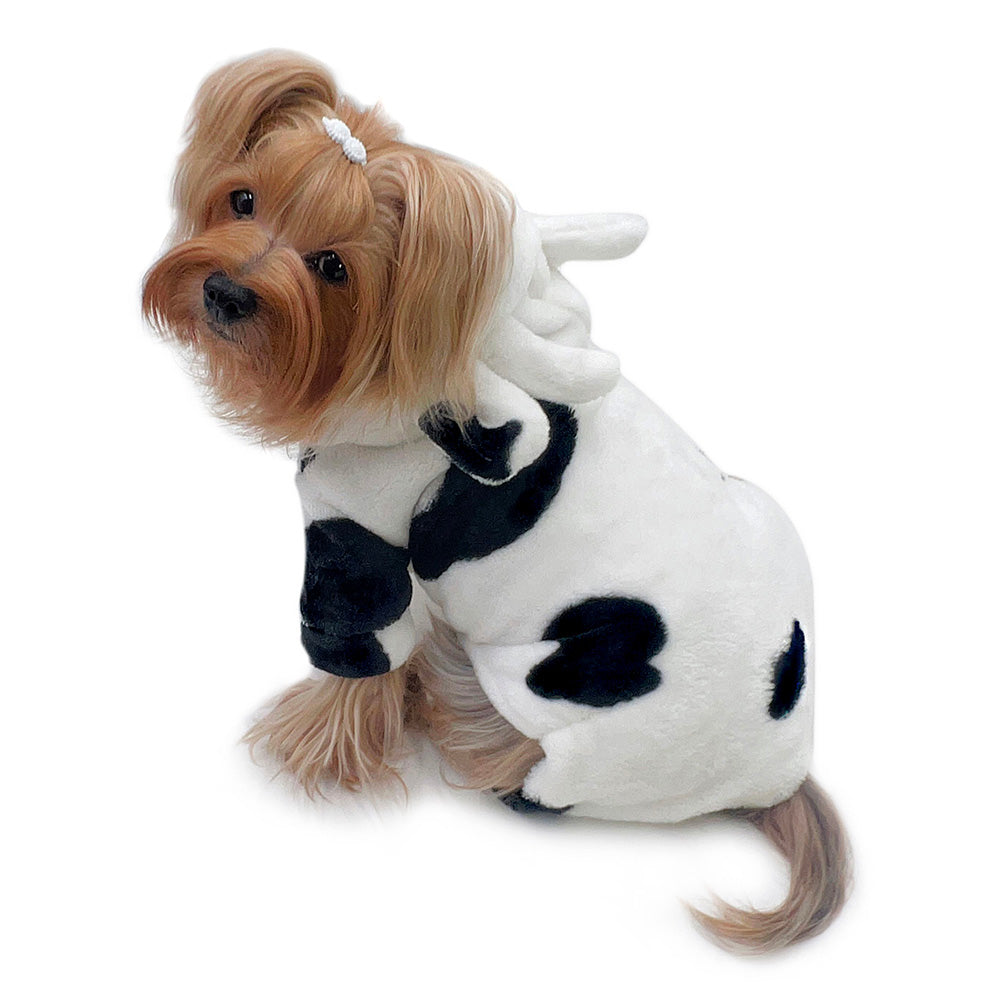 Ultra Plush Moo Cow Hooded Pajamas - M