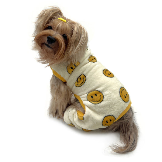 Ultra Plush Happy Face Front Sleeveless Pajamas - M