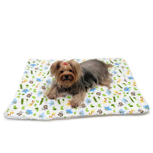 Zoo Animals Flannel/Plush Blanket - L