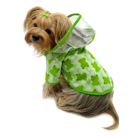 Clear View Froggy Raincoat with Fleece Lining and Detachable Hood - M