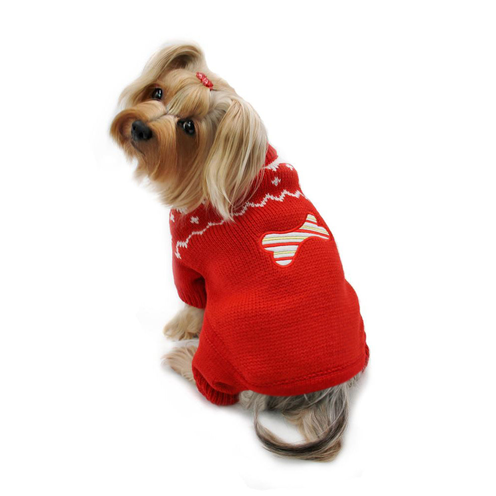Candy Cane Bone Holiday Sweater Bodysuit - M