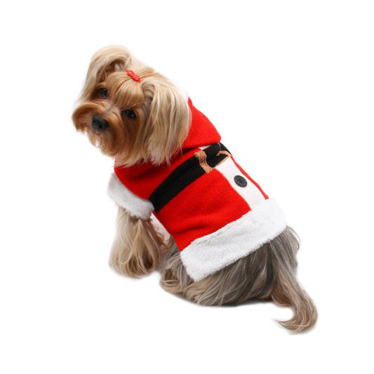Santa Hooded Sweater with Soft Fur Trims - M